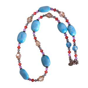 2/$10 Spring Colors beaded Necklace Marked "CcUsa"